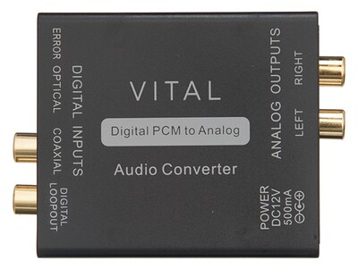 VITAL Toslink-to-RCA Analog Audio Converter - Black 
