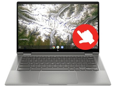 Scratch & Dent - HP ChromeBook x360 14c-ca0030ca 14” Touchscreen Laptop with Intel® i3-10110U, 128GB eMMC, 8GB RAM & Chrome OS - Silver