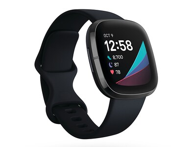 Fitbit® Sense™ Graphite Stainless Steel with Carbon Black Band