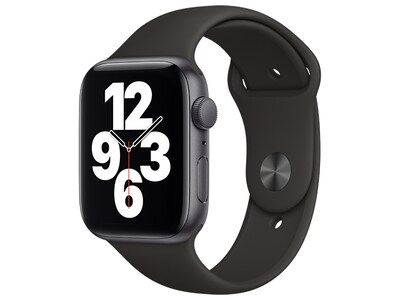 Apple®  Watch SE 44mm avec boîtier en aluminium gris cosmique et bracelet sport noir (GPS)