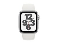 Apple® Watch SE 40mm avec boîtier en aluminium argent et bracelet sport blanc (GPS)