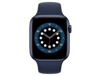 Apple® Watch série 6 de 44mm avec boîtier en aluminium bleu et bracelet sport marine (GPS) - Boîte ouverte 