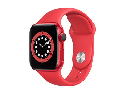 Apple® Watch Series 6 40mm Red Aluminum Case with Red Sports Band (GPS + Cellular)