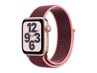 Apple® Watch SE 40mm avec boîtier en aluminium doré et bracelet sport à rabat plum (GPS + Cellular)