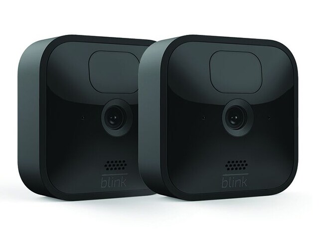 Ensemble de 2 caméras de sécurité HD sans fil 1080p pour l’extérieur à l’épreuve des intempéries Blink Outdoor d’Amazon - emballage de 2