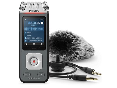 Enregistreur audio VoiceTracer DVT7110 de Philips avec support pour caméra