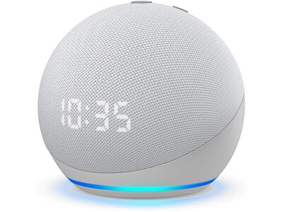 Amazon Echo Dot (4e génération) Haut-parleur intelligent avec horloge et Alexa - Blanc Glacier