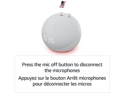 Echo Dot (4e génération) Haut-parleur intelligent avec horloge et  Alexa - Blanc Glacier