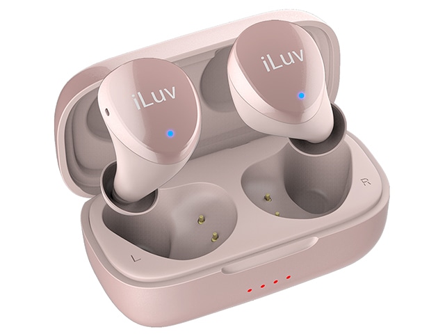 Écouteurs intra-auriculaires Bluetooth® True Wireless Air iLuv Bubble Gum avec étui de chargement - Or Rose