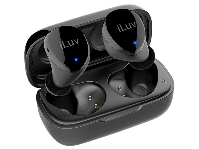 Écouteurs intra-auriculaires Bluetooth® True Wireless Air iLuv Bubble Gum avec étui de chargement - Noir