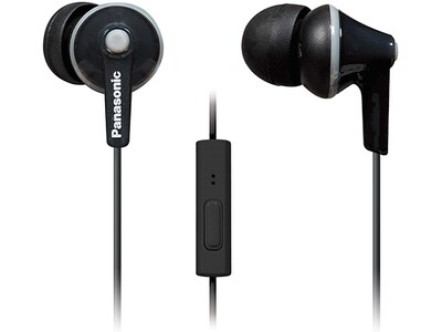Panasonic RP-TCM125 ErgoFit Wired In-Ear Earbuds with Microphone - Black