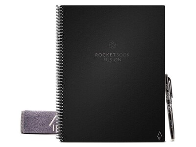 Calepin intelligent réutilisable Fusion Letter de 42 pages de Rocketbook - noir infini