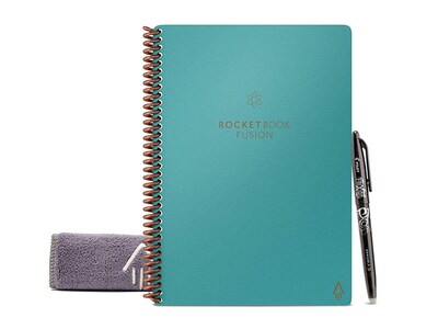Rocketbook Fusion Executive Reusable Smart Notepad - 42 Pages - Neptune Teal