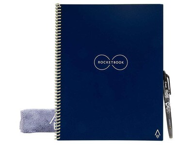Rocketbook Core Letter Reusable Smart Notepad - Dot-Grid 32 Pages - Midnight Blue
