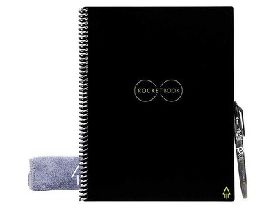 Rocketbook Core Letter Reusable Smart Notepad - Dot-Grid 32 Pages - Infinity Black