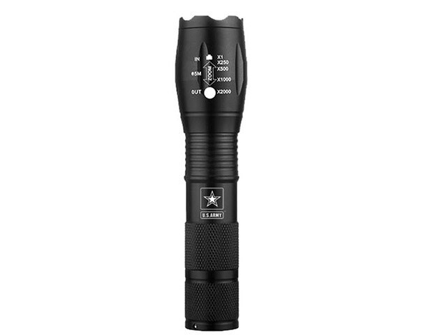 U.S. Army Tactical Military Grade Aluminum Flashlight with Zoom