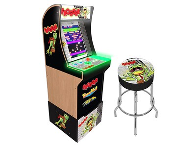 Arcade1UP Frogger with Riser, Lit Marquee & Stool	