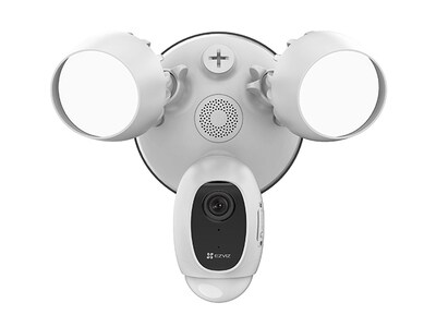 Caméra de sécurité EZVIZ LC1C 1080p Wi-Fi intelligent avec projecteur et système d'alarme - blanc