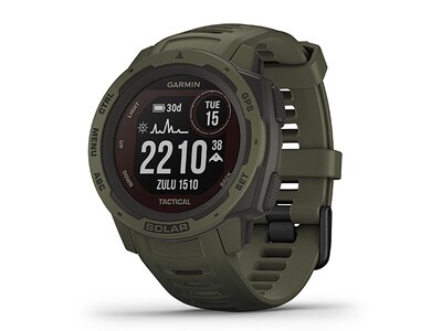 Garmin Instinct Rugged GPS Smartwatch Tactical Edition with Solar Charging - Moss