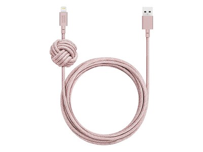 Native Union 3m (10') Lightning-to-USB w/Knot Night Cable - Rose  