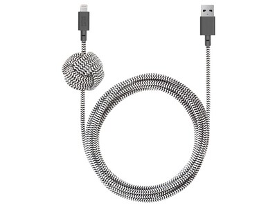 Native Union 3m (10’) USB-C-to-Lightning Night Cable w/Knot - Zebra