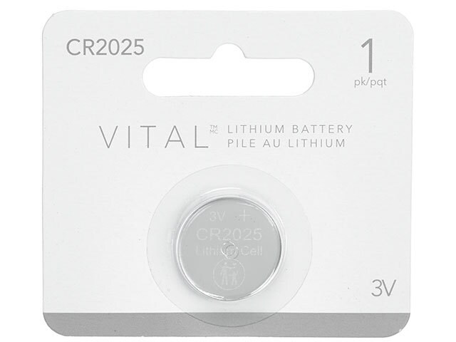 Pile bouton au lithium de 3 V CR2025 d'Vital - emballage de 1