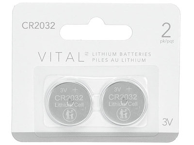 Pile bouton au lithium de 3 V CR2032 de VITAL - emballage de 2