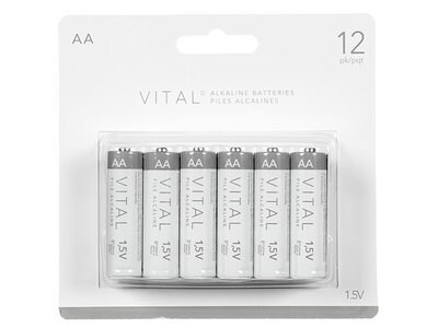 Paquet de 12 piles alcalines AA VITAL