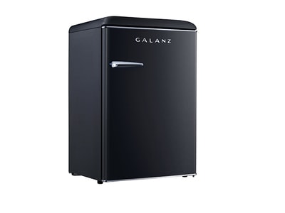 Mini-réfrigérateur GLR44BKER Galanz de 4,4 pi.cu., une porte, réfrigérateur seulement - noir