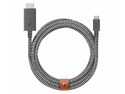 Adaptateur de Câble de Ceinture 3 m (10 pi)  USB-C vers HDMI de Native Union - Zebra