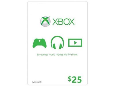 Carte de 25 $ pour Xbox