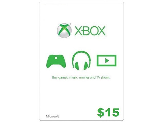 Carte de 15 $ pour Xbox