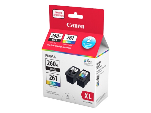 Canon PG-260XL Black / CL-261 Color Ink Cartridge Value Pack (3706C008)