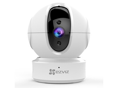 EZVIZ C6CN Pro Caméra de sécurité Wi-Fi intérieure à panoramique/inclinaison 1080p avec assistant Google et compatibilité Alexa D’Amazon
