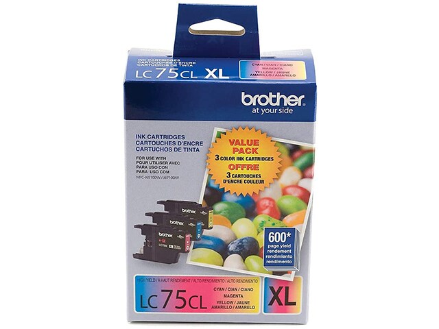 Brother LC753PKS Genuine High Yield Color Ink Cartridge - Cyan, Magenta & Yellow