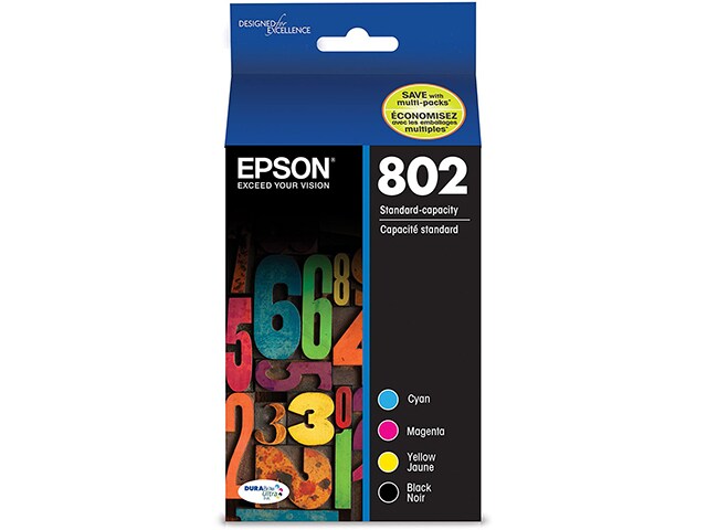 Epson 802 DURABrite Ultra Standard Cartouche d'encre Noir et Couleur Combo Pack (T802120) - T802120-BCS				