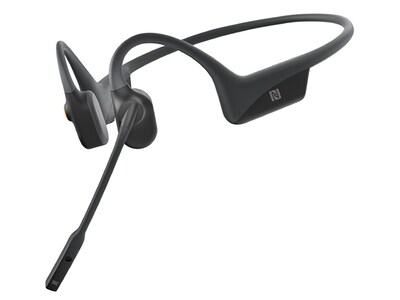 Casque d’écoute Bluetooth® OpenComm à conduction osseuse et micro à perche de Aftershokz - gris ardoise