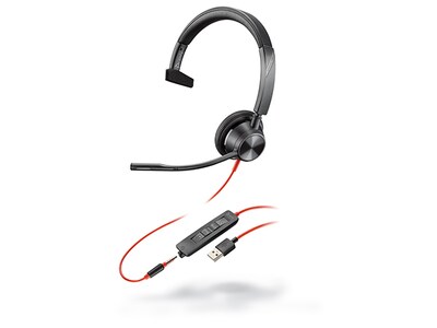 Poly 214014-101 Blackwire 3315 USB-A & 3.5 mm Microsoft Headphones - Black