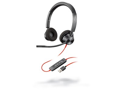 Poly 214012-101 Blackwire 3320 USB-A Microsoft  Headphones - Black