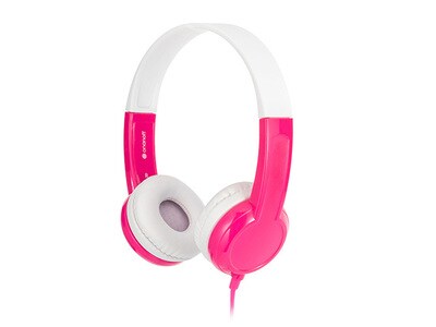 BuddyPhones Discover On-Ear Wired Kids Headphones - Pink