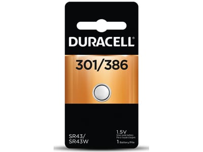 Pile bouton au lithium de 1.5V 301/386 de Duracell - emballage de 1