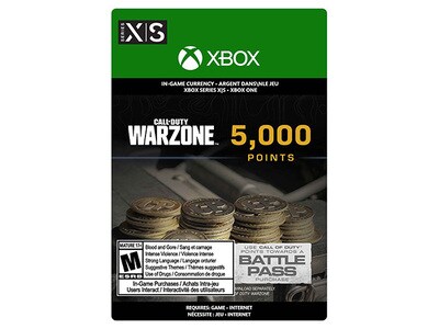 Call of Duty: Warzone Points - 5,000 (Code Electronique) pour Xbox One & Xbox Series X/S