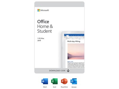 Microsoft Office Famille et Étudiant 2019 , Achat unique, 1 utilisateur , Téléchargement PC/Mac