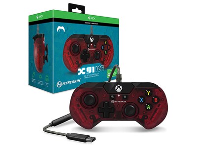 Manette câblée X91 pour Xbox One et Windows 10 d’Hyperkin - rouge rubis