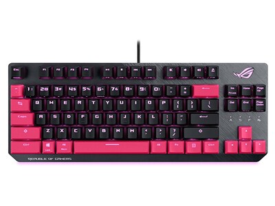ASUS ROG Strix Scope TKL Electro Punk Wired Mechanical RGB Gaming Keyboard  -  Cherry MX Red Switches
