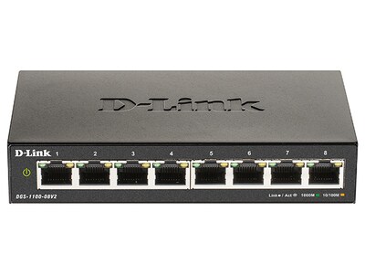 D-Link DGS-1100-08V2 8-Port Gigabit Smart Managed Desktop Switch