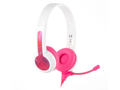 BuddyPhones StudyBuddy Wired On-Ear Kids Headphones - Pink