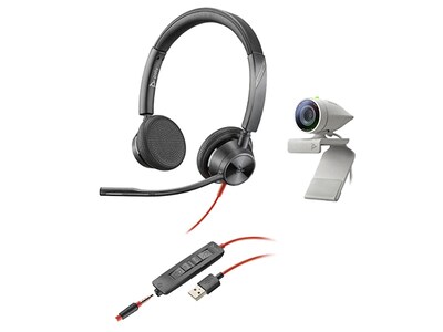 Caméra Web personnelle Plantronics Studio P5 avec casque USB-A blackwire 3325