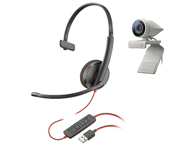 Caméra Web personnelle Plantronics Studio P5 avec casque USB-A blackwire 3210