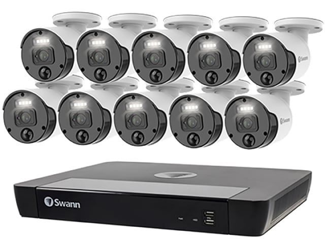 Système de sécurité 4K Ultra HD 4 To à 10 caméras réseau IP à détection de chaleur et de mouvement et faisceau dirigé